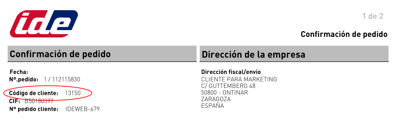 Ayuda Código Cliente